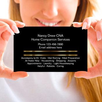 classy home companion cna business card