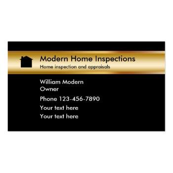 Small Classy Home Inspection Appraisals Business Card Front View