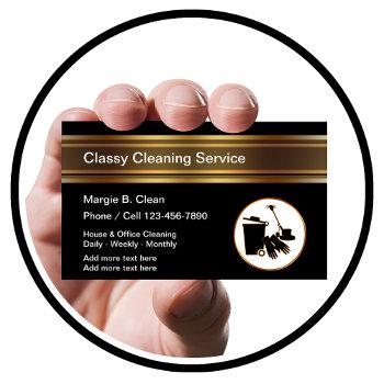 classy house and office cleaning business cards