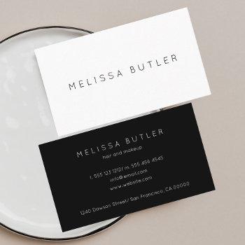 Small Classy Minimal Professional Black And White Business Card Front View