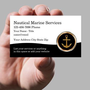 classy nautical marine theme business cards