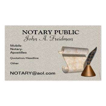 Small Classy Notary Public Business Card Front View