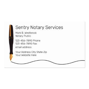 Small Classy Notary Public Services Business Card Front View