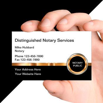 classy notary public services business card