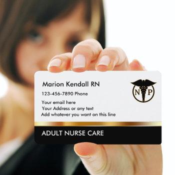 classy nurse practitioner design business card