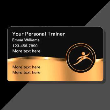 classy personal fitness trainer business card
