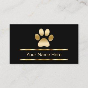 classy pet care business cards
