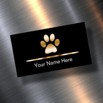 classy pet service business card magnet