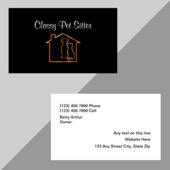 classy pet service business cards
