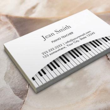Small Classy Piano Keys Piano Teacher Business Card Front View