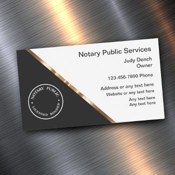 classy professional notary public business card magnet