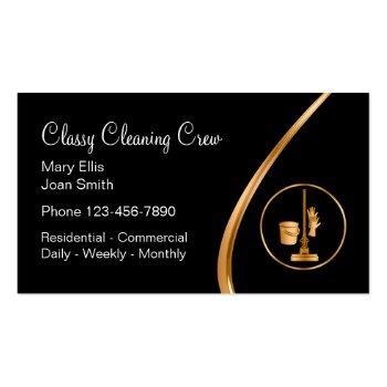 Small Classy Residential Commercial Cleaning Service Business Card Front View