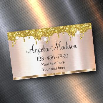 classy rose gold elegant beauty business card magnet