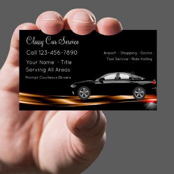 classy taxi car car service business card