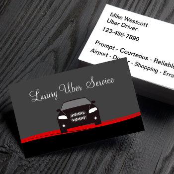 classy uber driver glossy business cards
