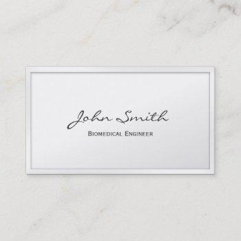 classy white border biomedical business card