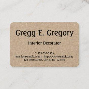 clean & basic interior decorator business card