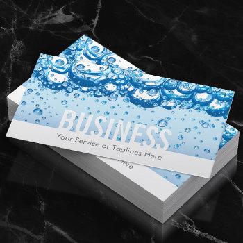 cleaning service professional water & bubbles bold business card