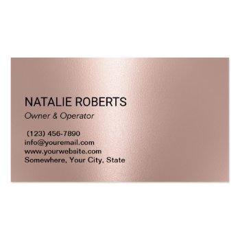 Small Cleaning Service Rose Gold Modern Floral Business Card Back View