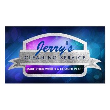 Small Cleaning Service Slogans Business Cards Front View