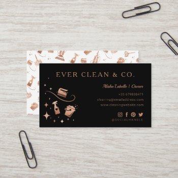 cleaning tools professional maid & house cleaning business card