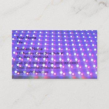 close up of led lights business card