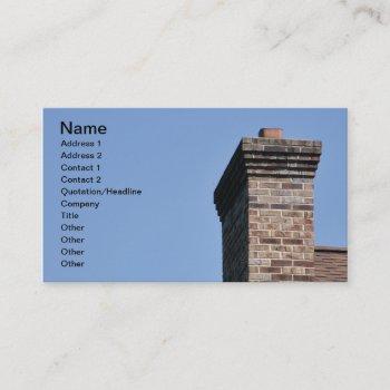 Small Closeup Of A Modern Brick Chimney Business Card Front View