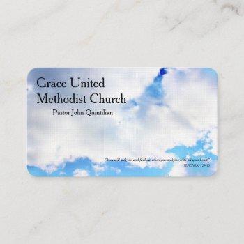 cloudy blue sky christian minister pastor business card