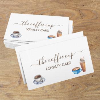 coffee shop cafe restaurant watercolor loyalty business card