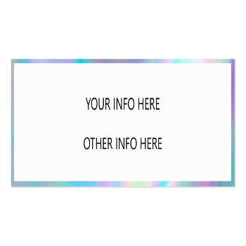 Small Color Shift Holographic Mini Business Card Back View