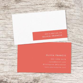 colorblock bold red modern minimalist simple business card