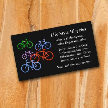 Small Colorful Bikes Bicycle Business Template Business Card Front View