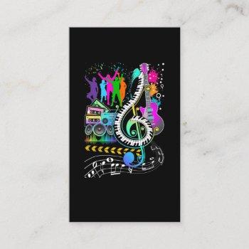 colorful clef music note musician pianist business card