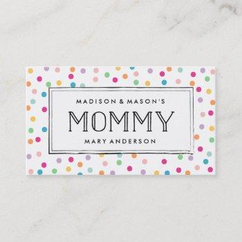 colorful confetti | mommy business cards