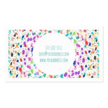 Small Colorful Dot Sketch Babysitter Business Card Back View