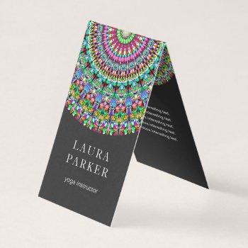 colorful floral mandala business card