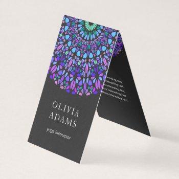 colorful gemstone mandala business card