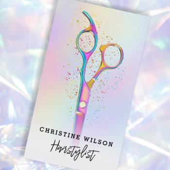 colorful hairdresser scissors logo business card