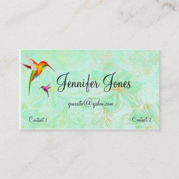 Small Colorful Hummingbirds Business Card Front View