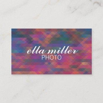 colorful pink multicolored geometric business card