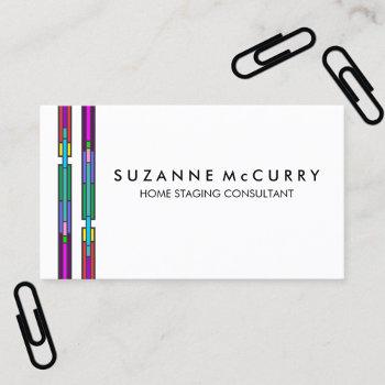 colorful stained glass design home staging business card