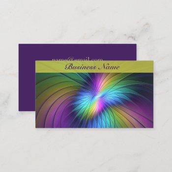 colorful with blue modern abstract fractal art business card