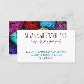 colorful yarn crochet or knit business card