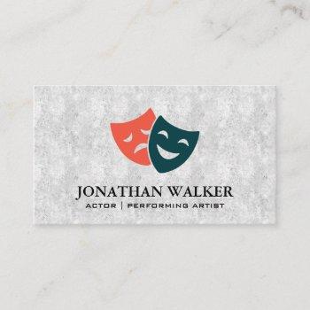 comedy and tragedy theatre masks business card