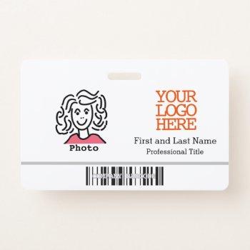 company logo barcode employee photo badge