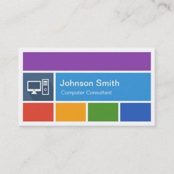 computer repair - creative modern metro style business card