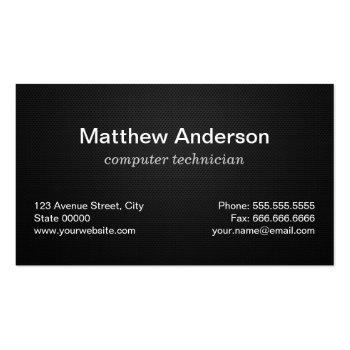 Small Computer Repair Technician Pc Motherboard Photo Business Card Back View