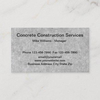 concrete wall theme construction business cards