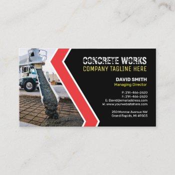 concrete works, construction company business card
