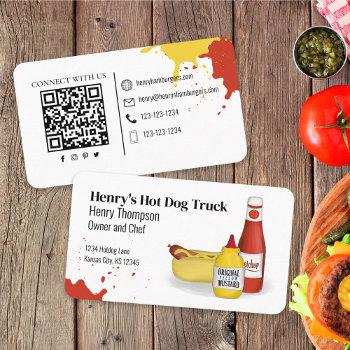 connect with me | qr code simple hotdog modern business card